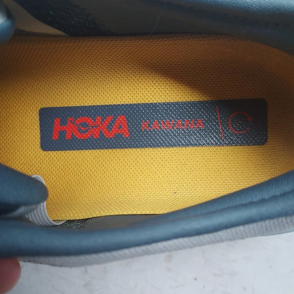 HOKA ONE ONE Blue Yellow Mens Kawana Sneaker - Picture 4 of 10